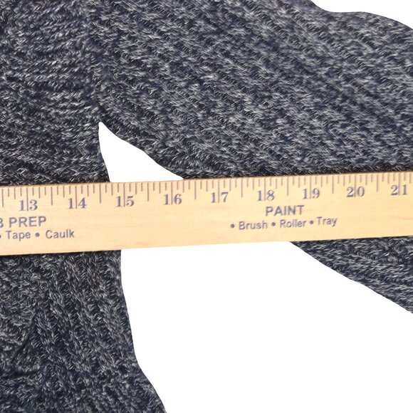 Anthro Knitted & Knotted Navy Marled Ruffle Sweater L Asymmetrical Peplum Cozy - Picture 5 of 7